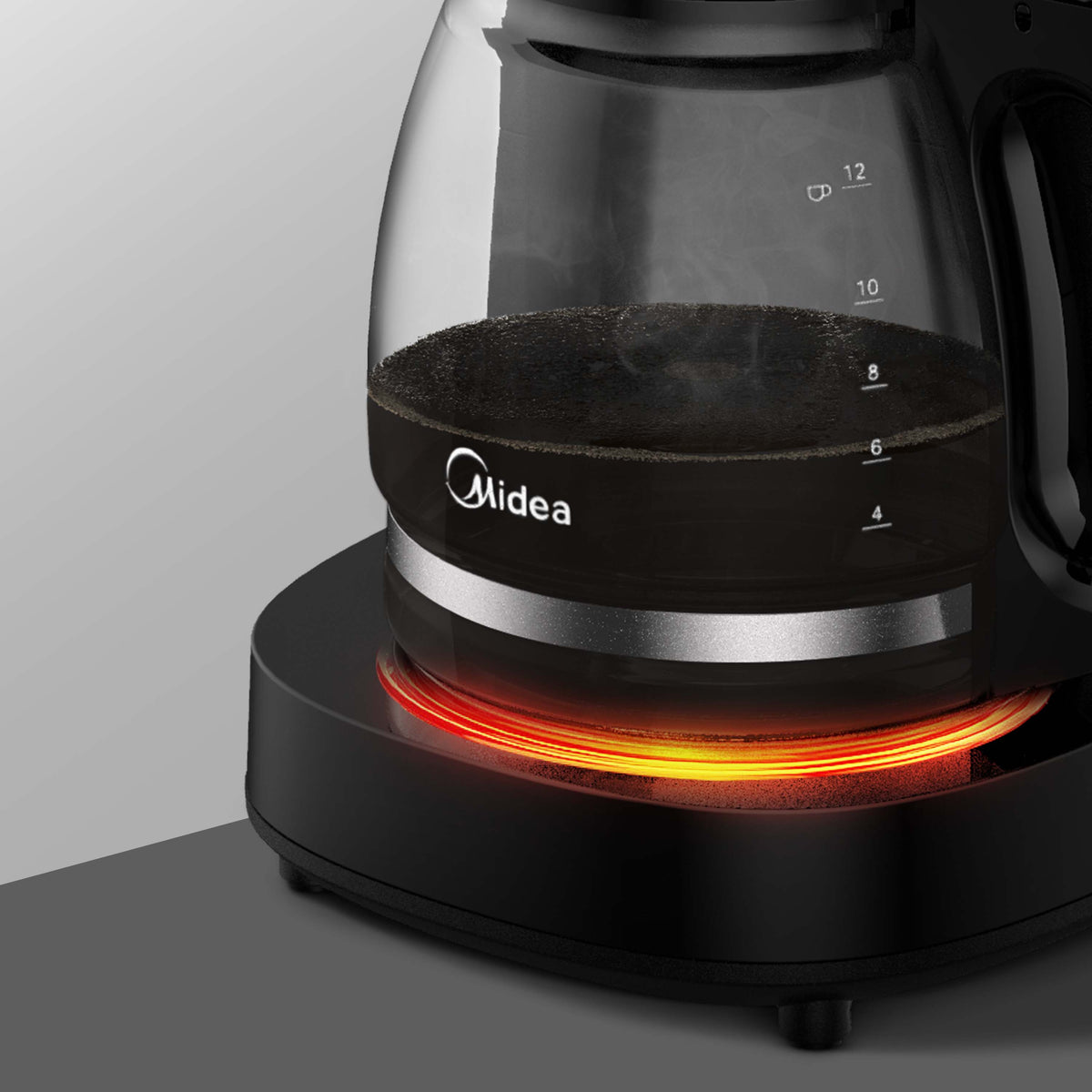 Cafetera de Goteo 10 Tazas 2,5 L Negra Mecánica Midea MCD12MWCK
