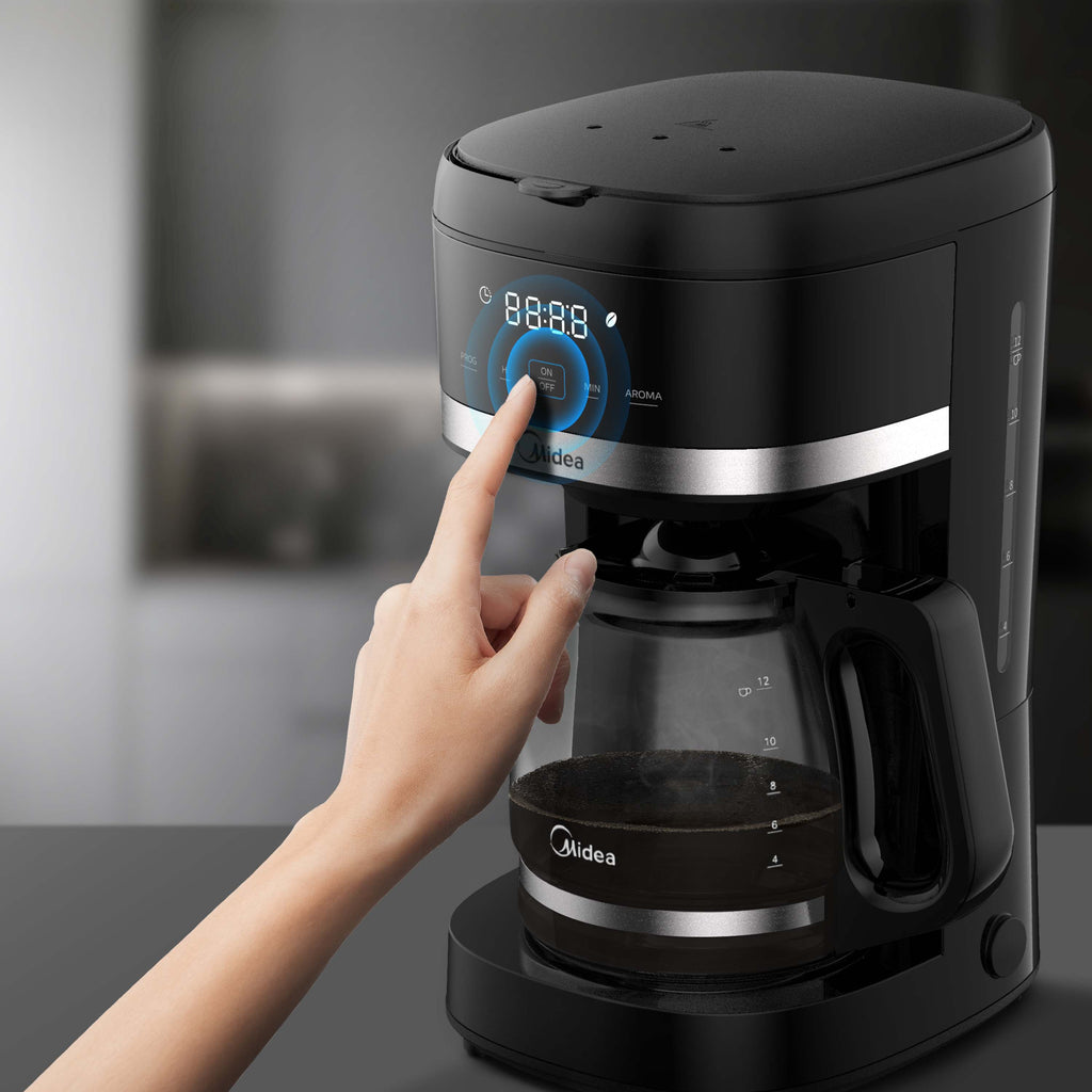 Cafetera de Goteo Digital 10 Tazas 2,5 L Negra Midea MCD12RWCK