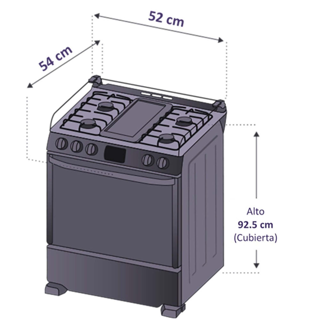 Estufa de piso con Gabinete 52 cm Gas Natural Inoxidable Mabe CCC20GTGXN-5