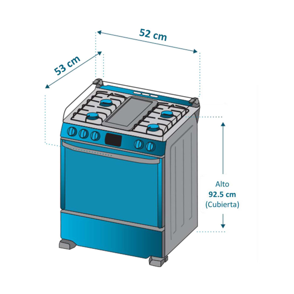 Estufa de piso a Gas 52 cm Inoxidable Mabe EMC5150SNX0