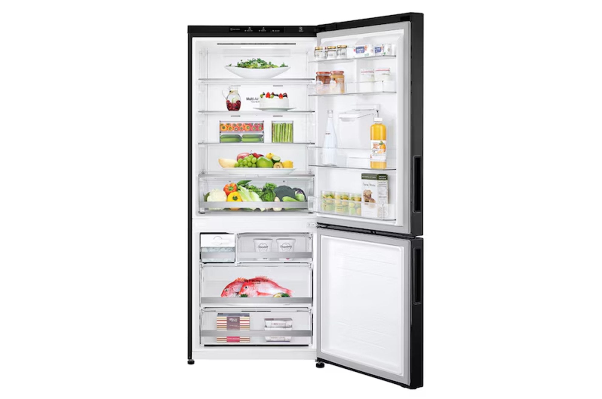 Nevera Bottom Freezer No Frost 420L Negro Mate LG GB41WPT.AMCCCLM