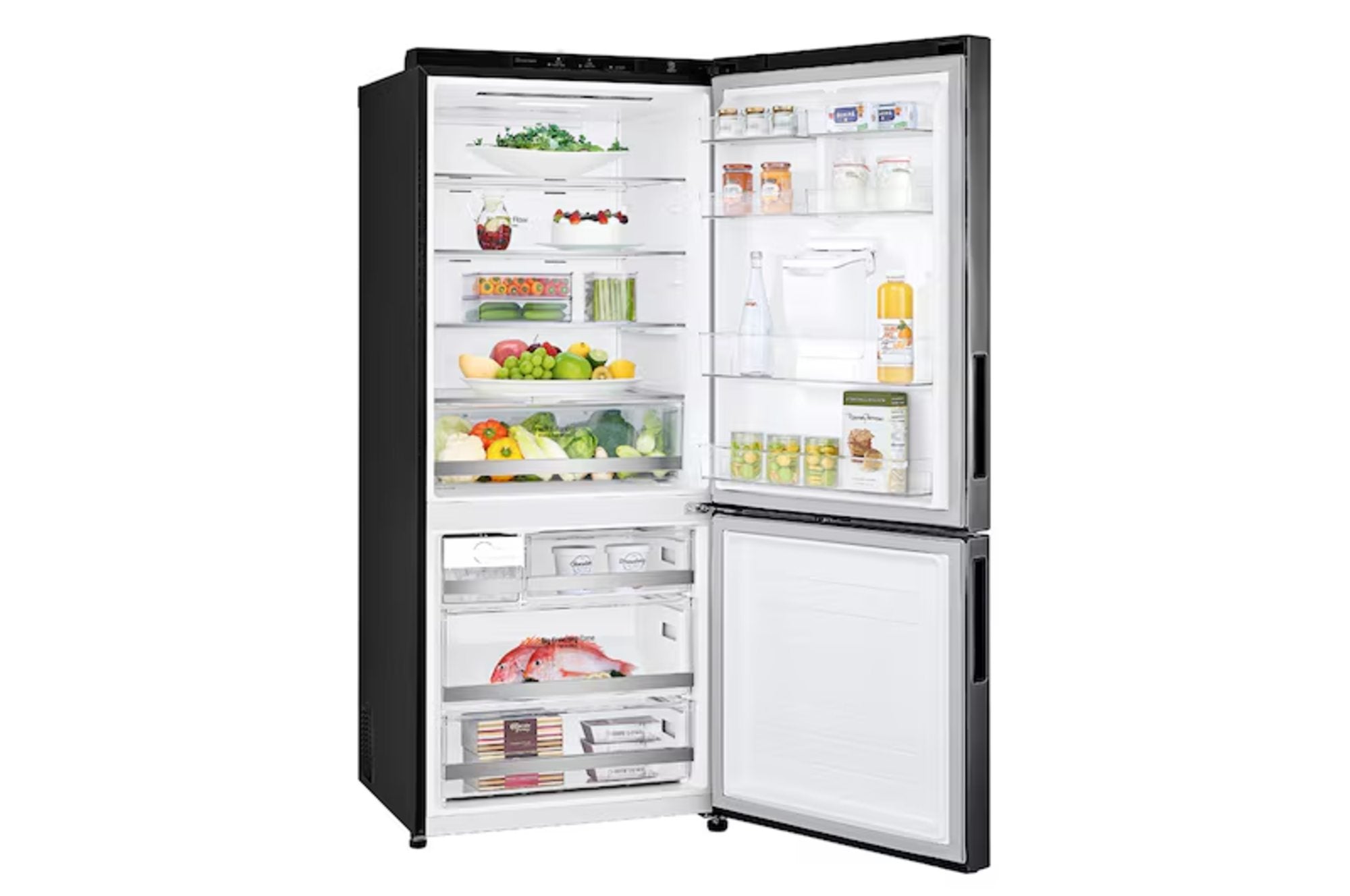 Nevera Bottom Freezer No Frost 420L Negro Mate LG GB41WPT.AMCCCLM