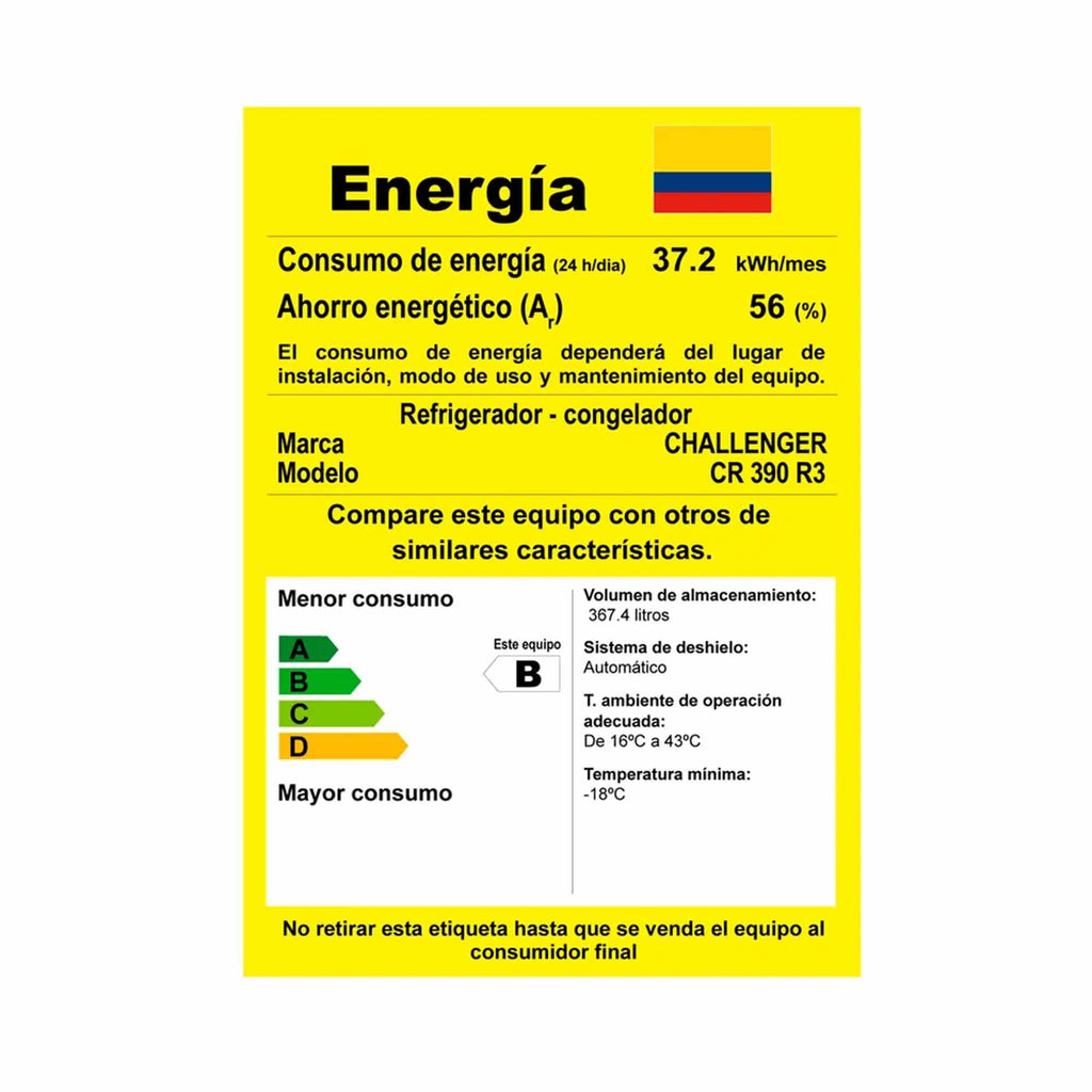 Nevera No Frost 390L Challenger CR390