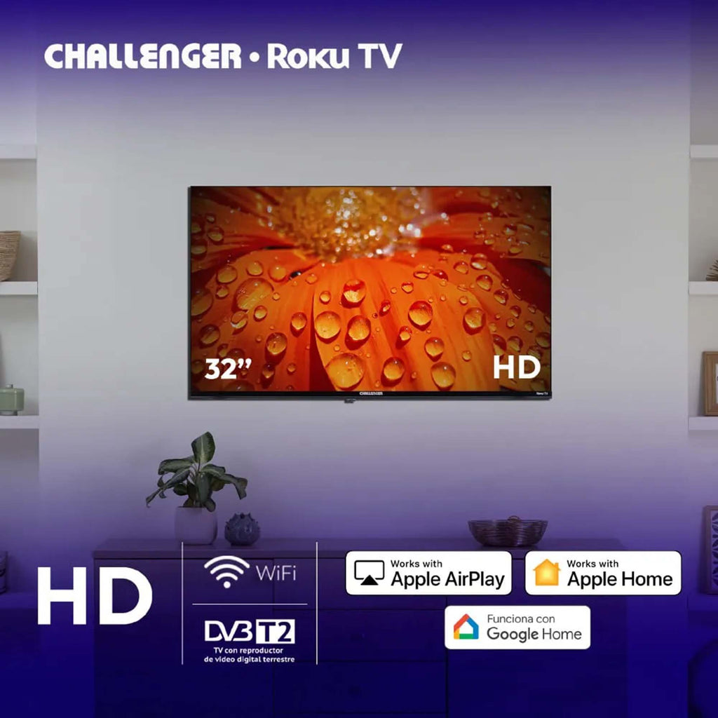 Televisor 32" Google TV T2 Challenger - 32KR14 HD T2 ROKU