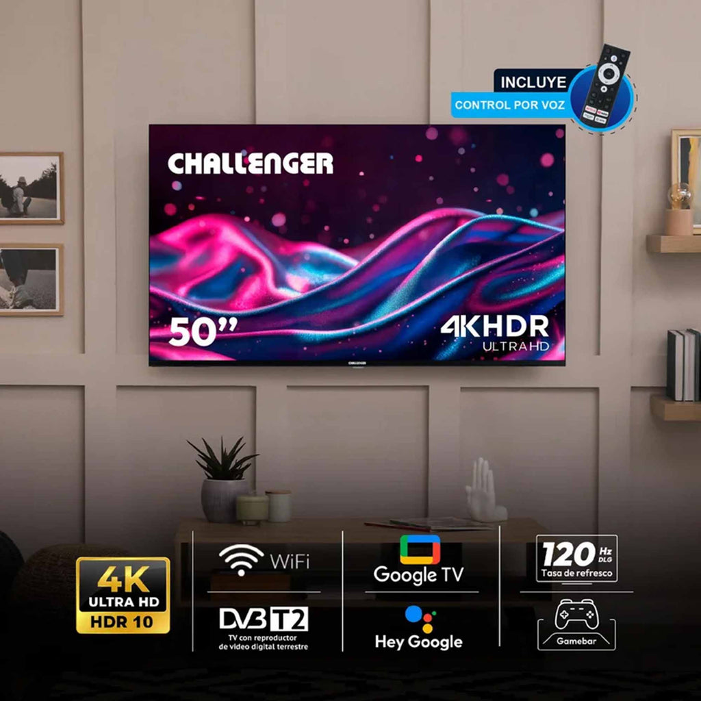 Televisor 50" Google TV UHDG-50TG2771-BT Challenger