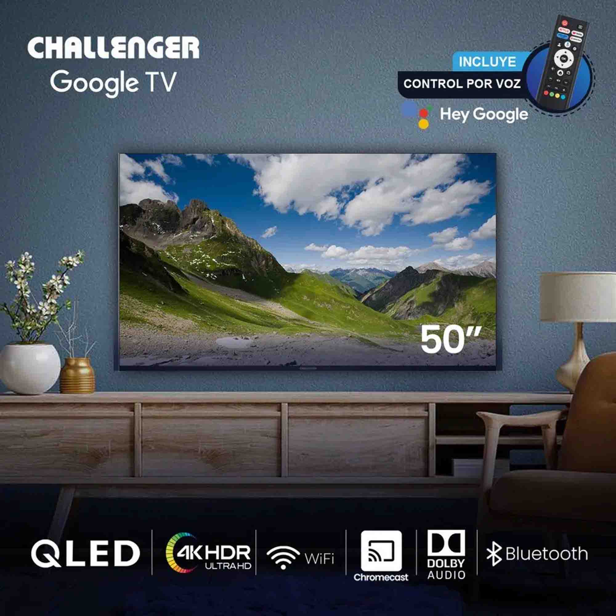 Televisor QLED 50" Google TV Challenger 50KG90