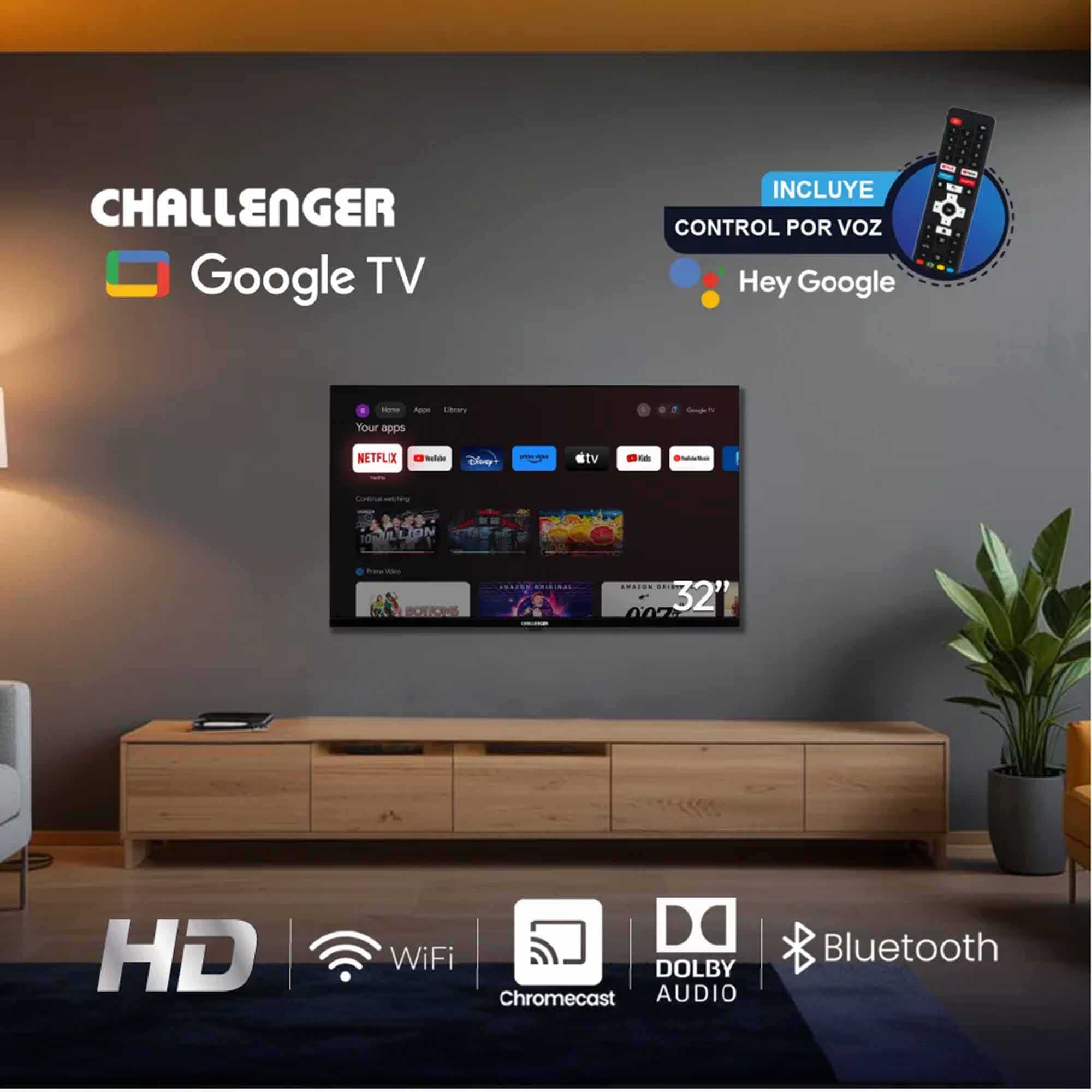 Televisor Smart TV 32" Challenger 32KG84BT