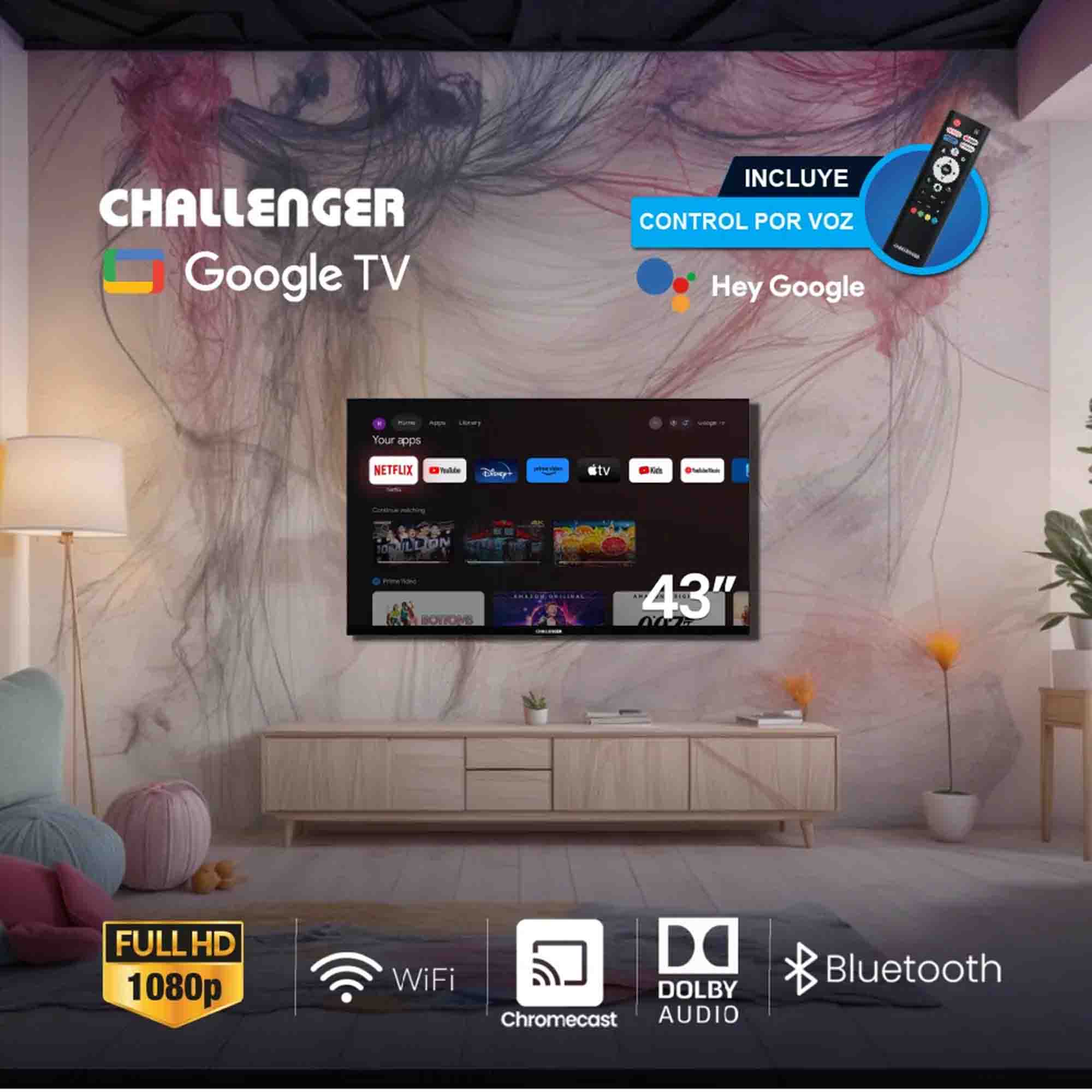 Televisor Smart TV 43" Challenger 43KG84BT