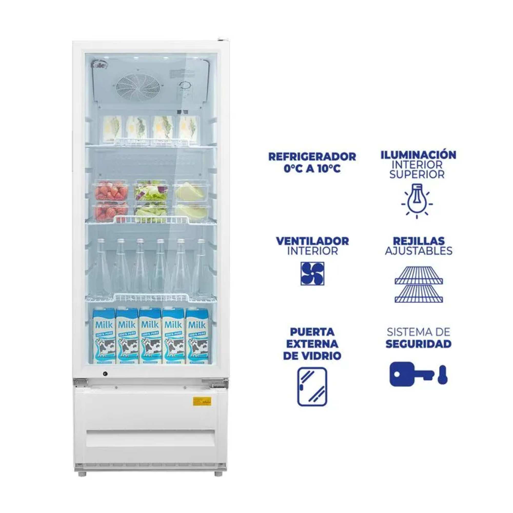 Vitrina Refrigerada Vertical 211L Kalley K-SCH211
