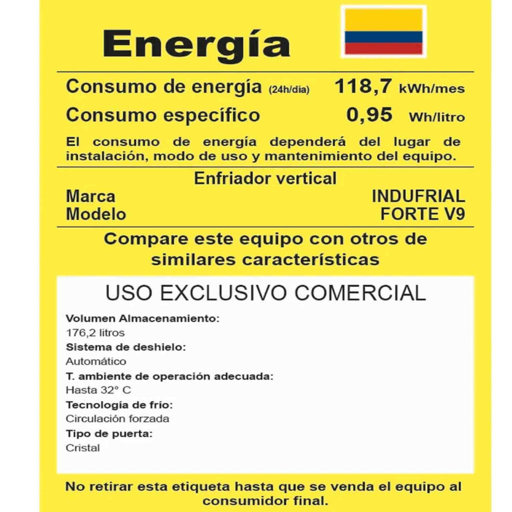 Vitrina Refrigerada Vertical 248L Indufrial Forte V9-RHC
