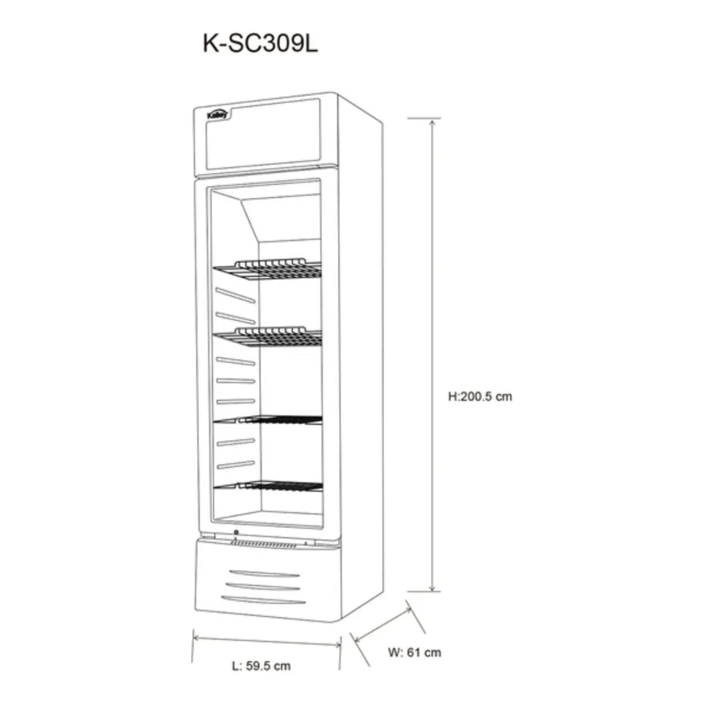 Vitrina Refrigerada Vertical 309L Kalley K-SCH309L