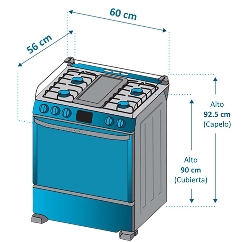 Estufa de Piso 60 cm Acero Inoxidable Mabe EMC6050NFX0