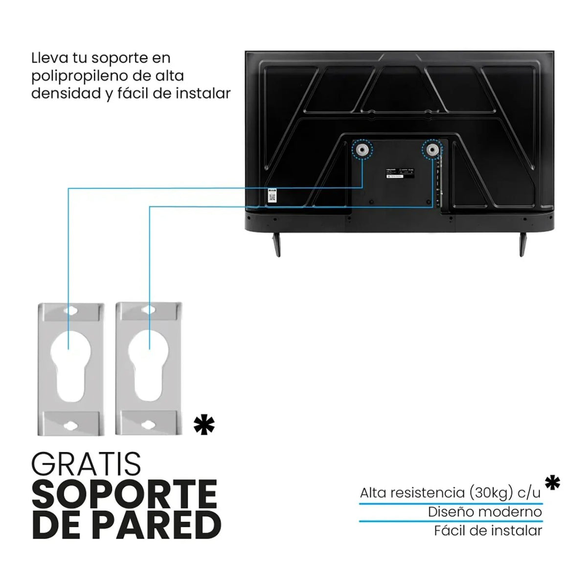 Soporte de pared incluido con el televisor Challenger 50" 50KR15 T2